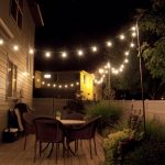 How to make inexpensive poles to hang string lights on - café style