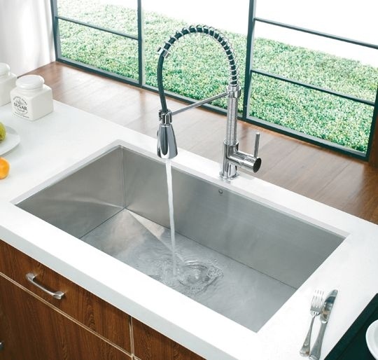 Vigo huge & deep undermount rectangular stainless steel sink. Absolutely  love this so I can get all dirty dishes off the countertop…