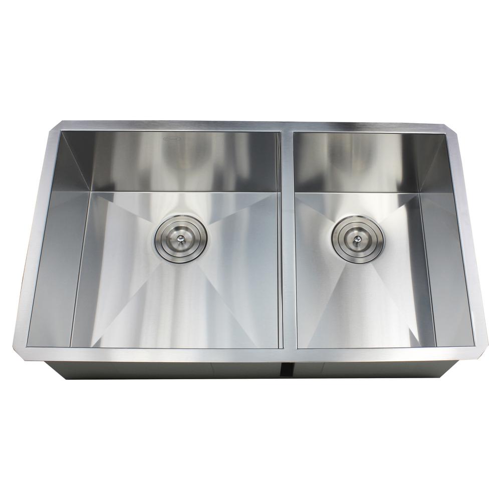 Kingsman Hardware Undermount 32 in. x 19 in. x 10 in. Deep Stainless