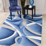 Blue Abstract Modern Contemporary Discount Clearance Area Rugs - Bargain Area  Rugs
