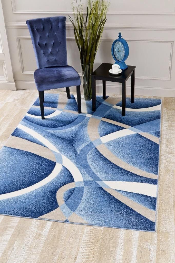 Blue Abstract Modern Contemporary Discount Clearance Area Rugs - Bargain Area  Rugs