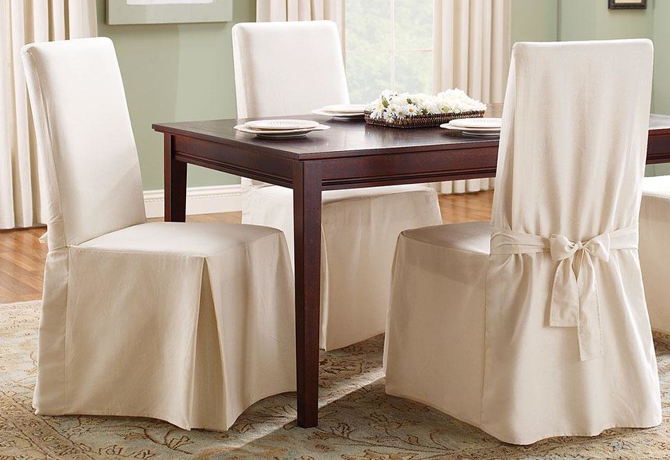 Sure Fit Cotton Duck Box Cushion Dining Chair Slipcover & Reviews | Wayfair