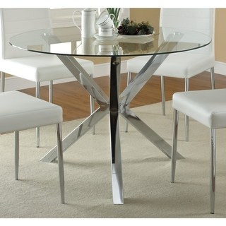 Coaster Company Chrome Glass Top Dining Table