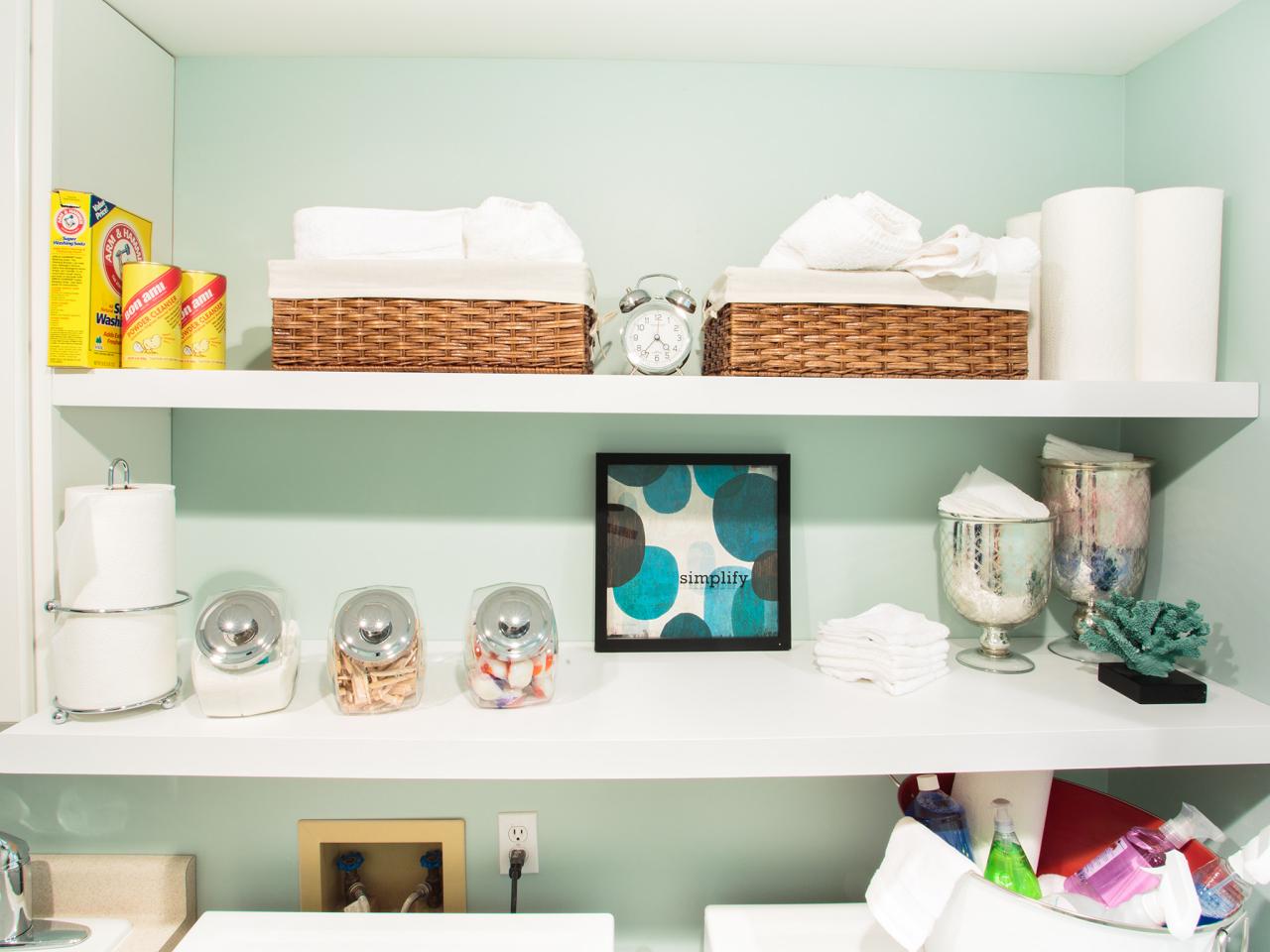Laundry Room Shelves With Baskets