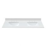Bestview Meridian 61-in White/Polished Engineered Marble Bathroom Vanity Top