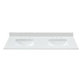 Bestview Meridian 61-in White/Polished Engineered Marble Bathroom Vanity Top