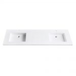 Solid Surface Vanity Top with Integrated Double 22 in. Deep Bowl in Matte  White