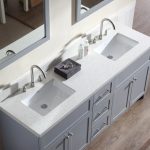 White Quartz Double Sink Vanity Top