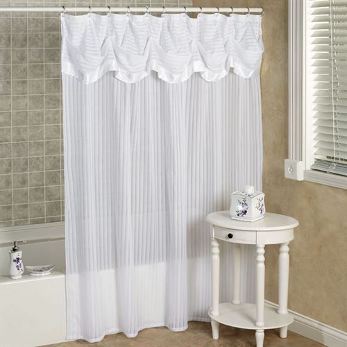 Nimbus Stripe Shower Curtain with Attached Valance in 2018