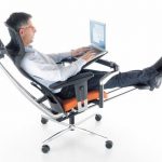 modern office ergonomic chair with headrest and footrest home office
