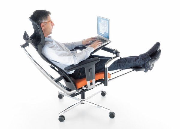 modern office ergonomic chair with headrest and footrest home office