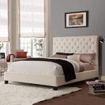 Image Unavailable. Image not available for. Color: Queen Size Contemporary  Platform Bed with Beige Linen Fabric Headboard