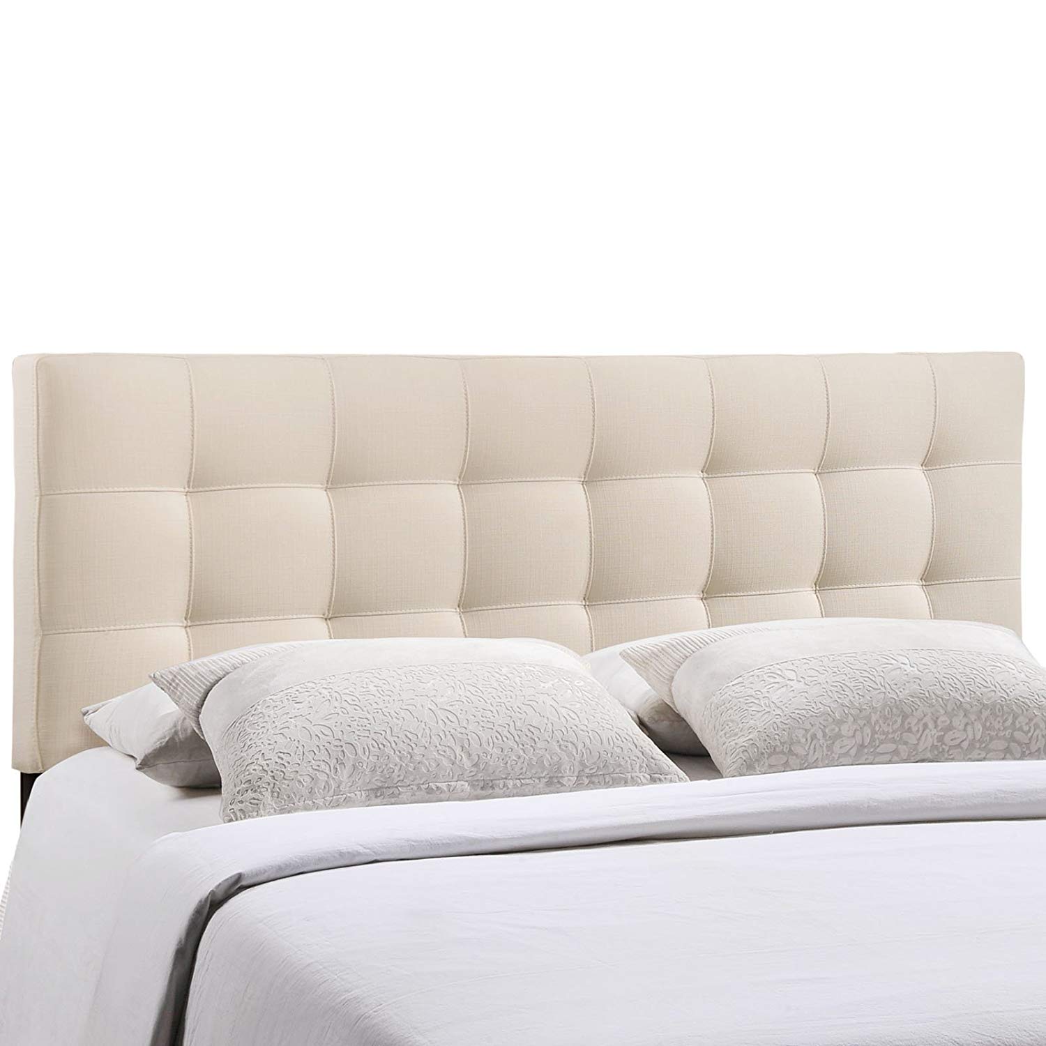 Traveller Location - Modway AMZ-5041-IVO Lily Upholstered Tufted Fabric Queen  Headboard Size in Ivory -