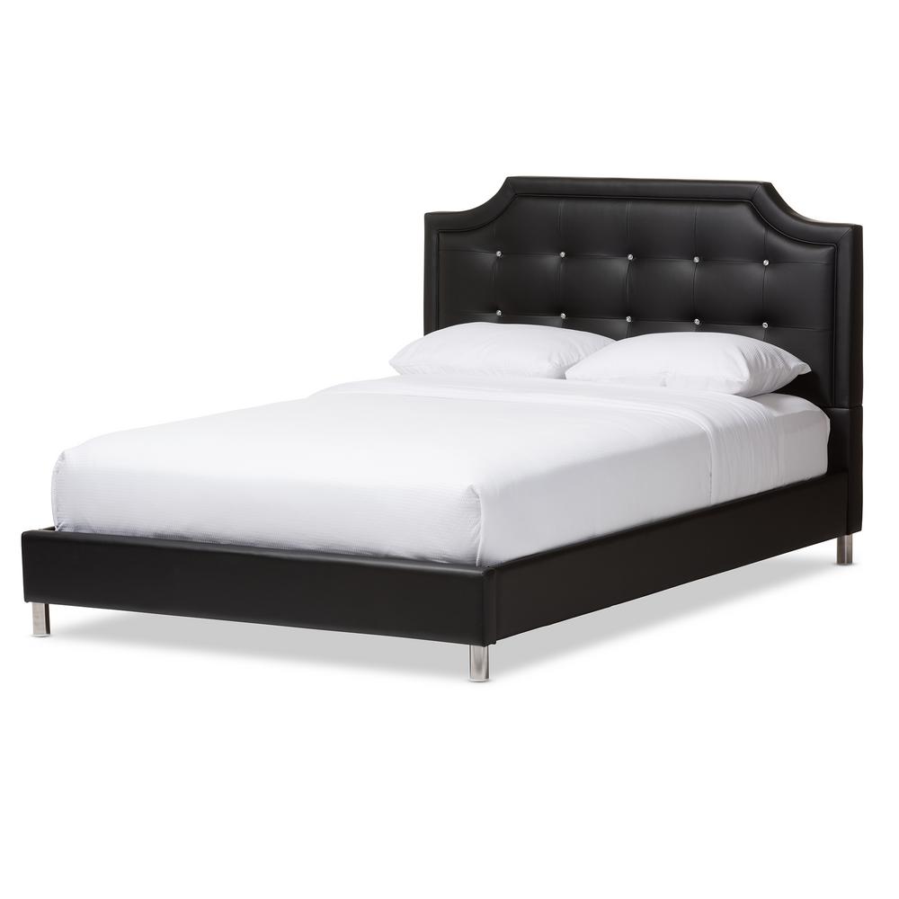 Baxton Studio Carlotta Transitional Black Faux Leather Upholstered King Size  Bed-28862-5194-HD - The Home Depot