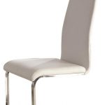 White Faux Leather Dining Chairs With Chrome Legs, Set of 2