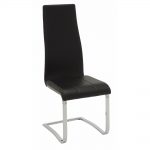 Black Faux Leather Dining Chair with Chrome Legs, Set of 4 - Walmart.com