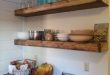 $20 DIY Floating Shelves - After taking down a bay of cabinets in my kitchen  and looking at a bare wall for about a month, I had to make a decision on