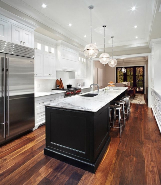 12 Photos Gallery of: Agha : Galley Kitchen Designs with island