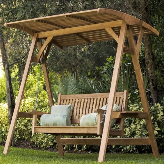 Marvelous Garden Swing Bench #1 Wooden Swings With Canopy | outdoor