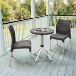 Traveller Location: Keter Chelsea 3-Piece Resin Outdoor Patio Furniture Dining  Bistro Set with Patio Table and Chairs, Charcoal: Garden & Outdoor