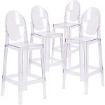 Amazon.com: Flash Furniture 4 Pk. Ghost Barstool with Oval Back in
