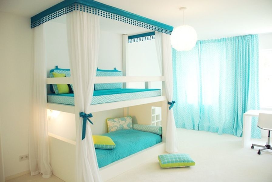 cool blue and green teen bedroom