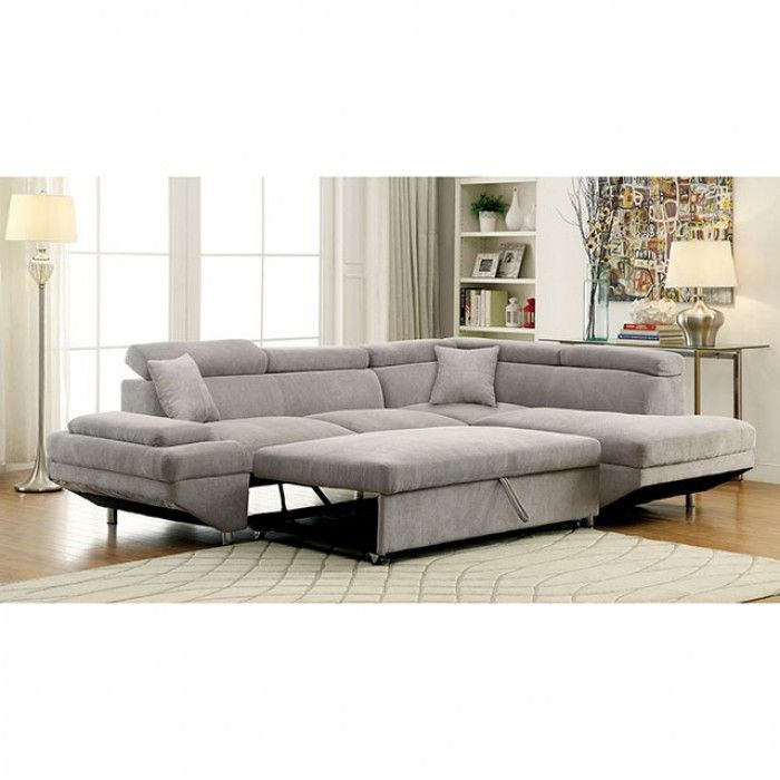 Foreman Gray Sectional Sofa - CM6124GY Description : Sweet relaxation is  all yours with this versatile sectional sofa. Enjoy lounging in its cu…