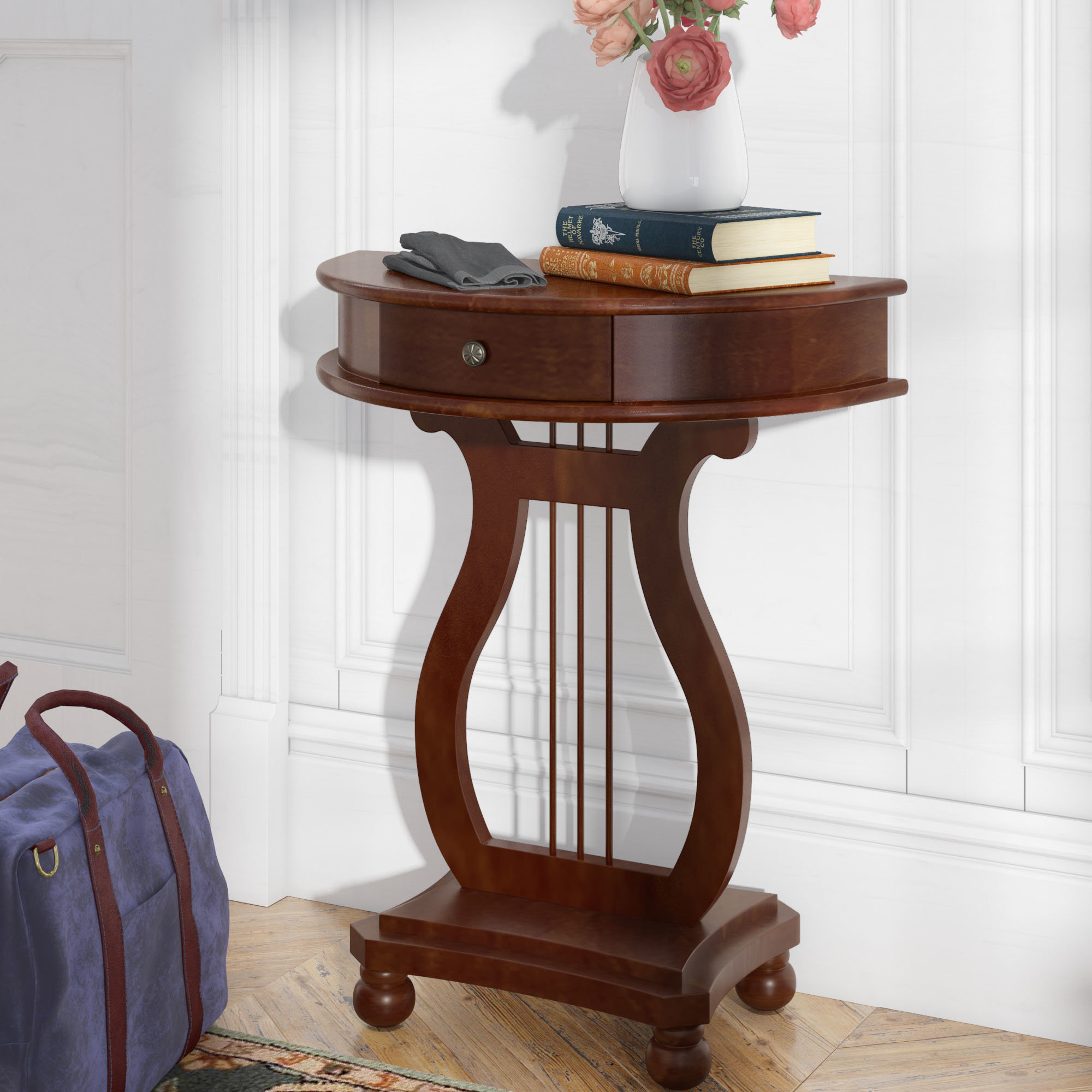 Dufresne Half Moon Harp Console Table