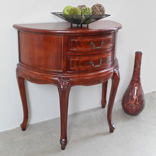 Shop International Caravan Windsor Carved Half-Moon Console Table - On Sale  - Free Shipping Today - Traveller Location - 3678341