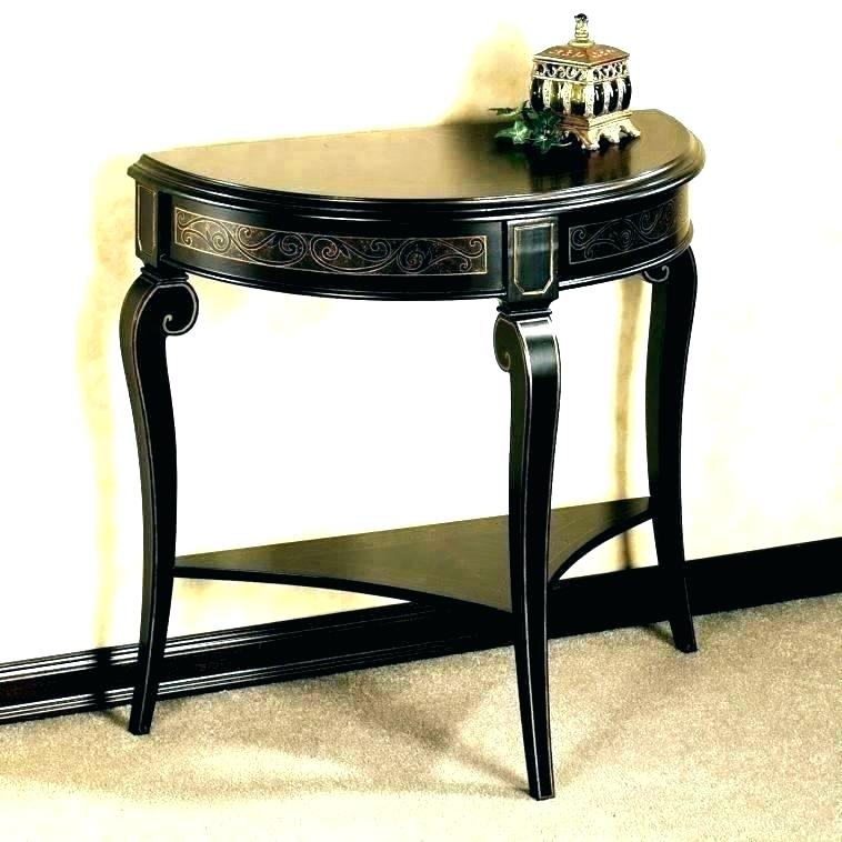 Black Entry Table Small Half Moon Console Entryway Shaped Tables