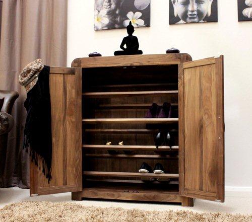 Shiro solid walnut hallway furniture shoe storage cupboard cabinet rack