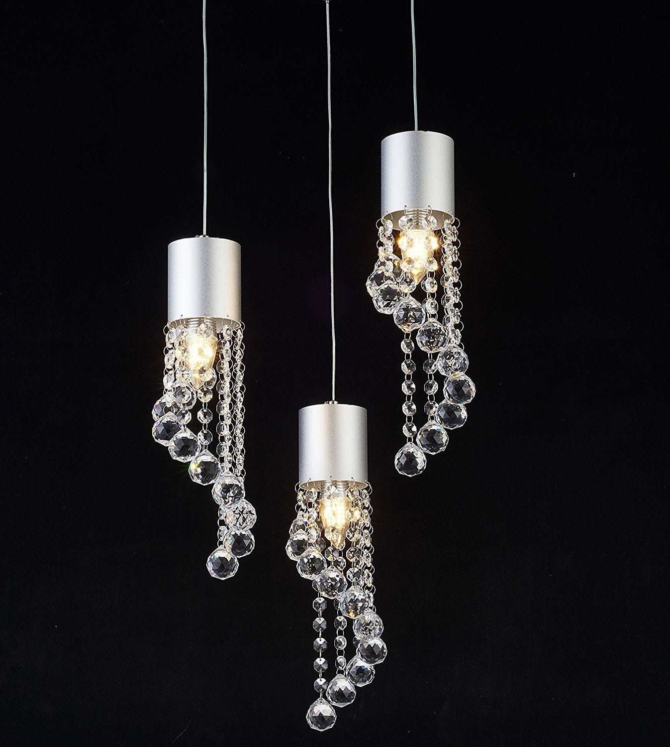 Traveller Location SUPPLIES Lightess Chandelier Lighting Modern Crystal Pendant  Ceiling Hanging Light Fixture 3 Heads