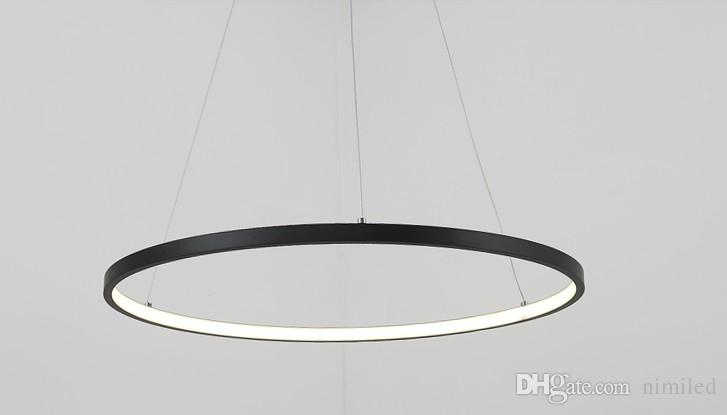 Dimmable Black Ring Pendant Lights 3/2/1 Circle Rings Acrylic Aluminum LED  Lighting Ceiling Lamp Fixtures For Living Room Dining Room Bedroom Hanging  Lights