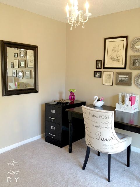 Great ideas for decorating a home office on a budget!