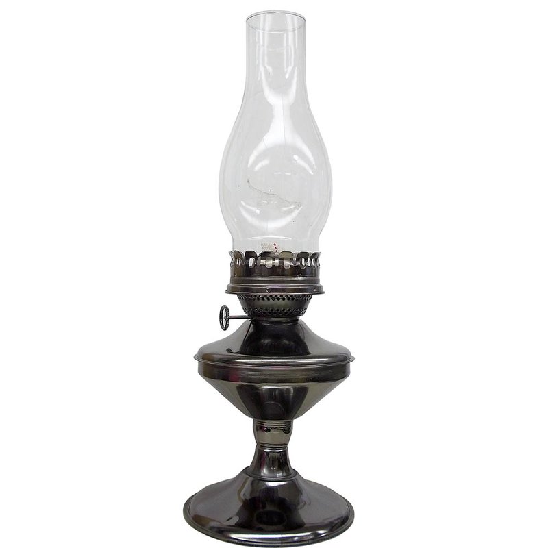 Elegant Pewter Hurricane Lamp