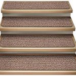 House, Home and More Set of 15 Attachable Indoor Carpet Stair Treads -  Praline Brown