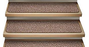 House, Home and More Set of 15 Attachable Indoor Carpet Stair Treads -  Praline Brown