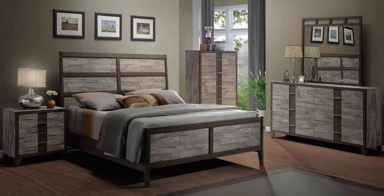 Rodrigues Melamine Sleigh Bedroom Set