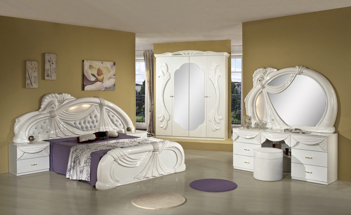 Gina White Italian Classic Bedroom Set Made In Italy