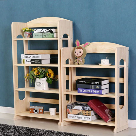 Bookcases Living Room Furniture Home Furniture Pine Solid wood kids  bookshelf simple storage racks cabinet display book stand -in Bookcases  from Furniture