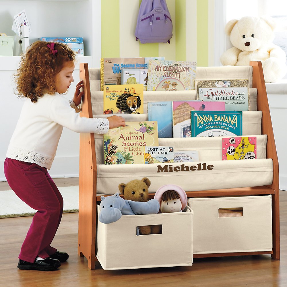 Finding a cute kids bookcase with storage