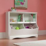 Image is loading Kids-Bedroom-Bookshelf-White-Bookcase-Toy-Box-Cubby-