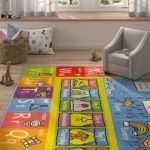 Weranna ABC Seasons Months and Days of the Week Educational Learning  Blue/Yellow Indoor/Outdoor Area Rug. By Zoomie Kids