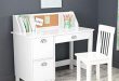 Traveller Location: Kids Desk With Chair And Storage Set - Activity Study Writing  Table With Hutch Corc Bulletin Board And File Organizer - Toddler Room  Furniture