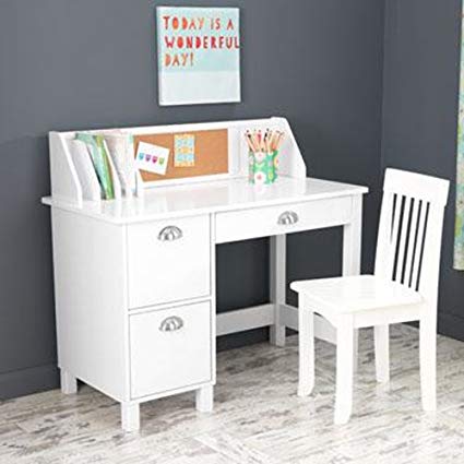Traveller Location: Kids Desk With Chair And Storage Set - Activity Study Writing  Table With Hutch Corc Bulletin Board And File Organizer - Toddler Room  Furniture