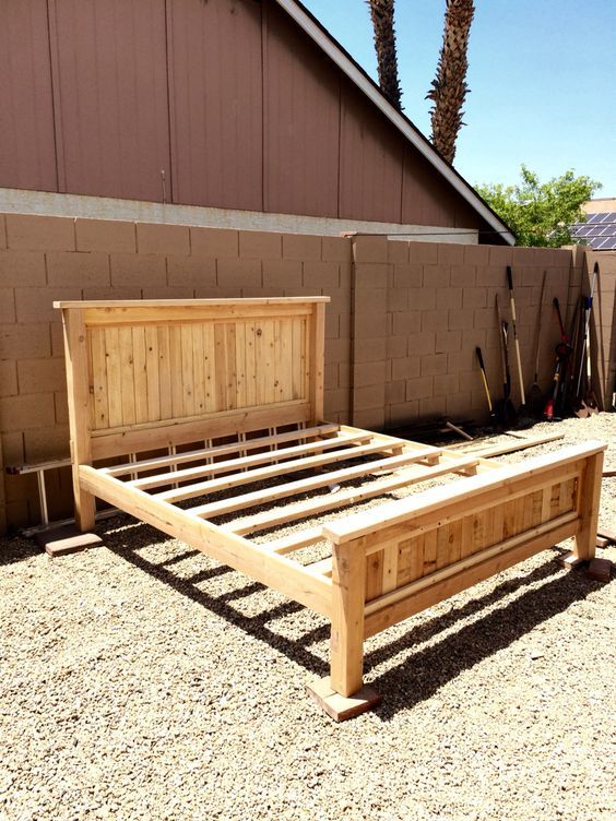 $80 DIY king size platform bed frame