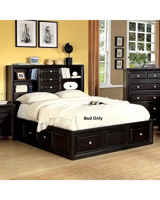 Yorkville Collection CM7059EK-BED Eastern King Size Platform Bed with  Storage Drawers Bookcase Slat Kit