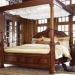 King Size Canopy Bed Frame Solid Wood