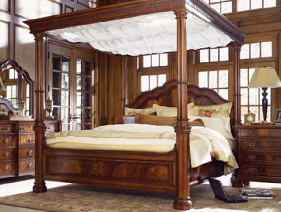 King Size Canopy Bed Frame Solid Wood