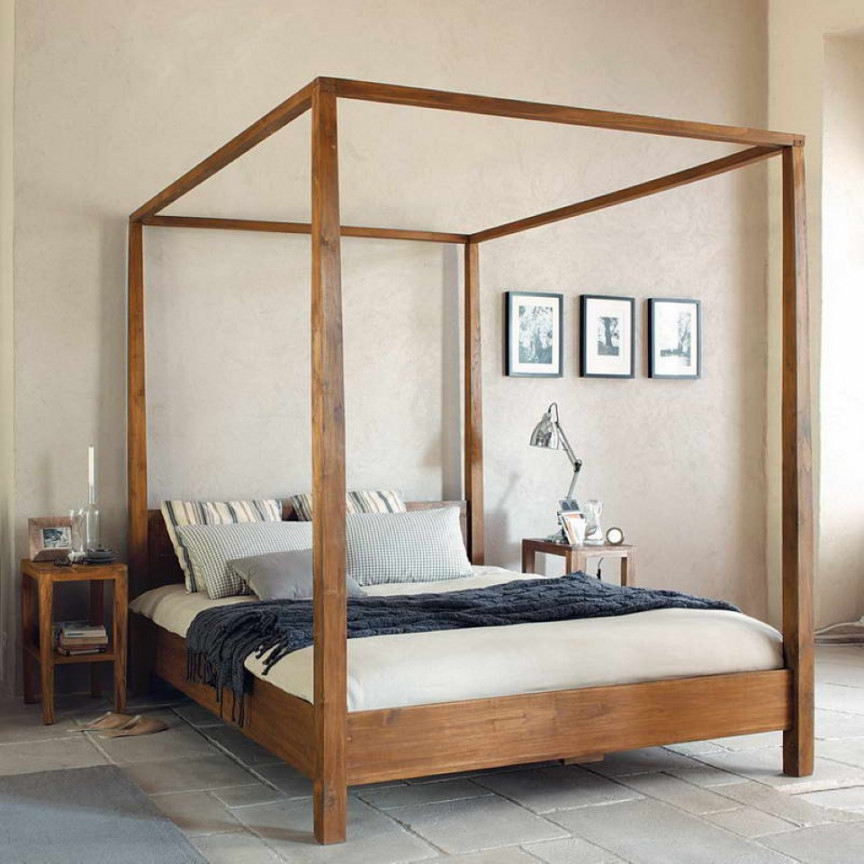 How can a king size wooden canopy
  bed  frame the look of your room?